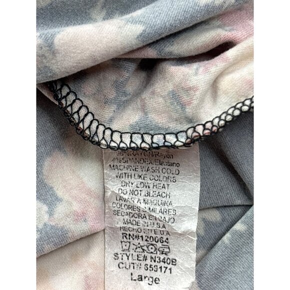 Mind Code Floral Sleeveless Top Size L High Neck Keyhole Back - Picture 4 of 4